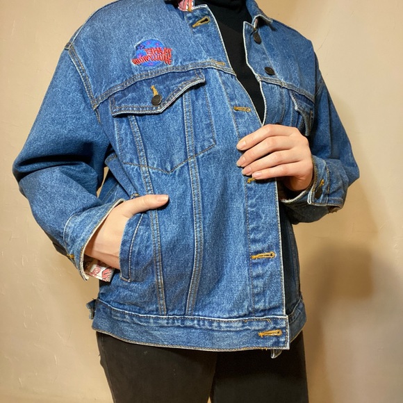 Vintage 80s Planet Hollywood NEW YORK Jean Jacket - Picture 5 of 9